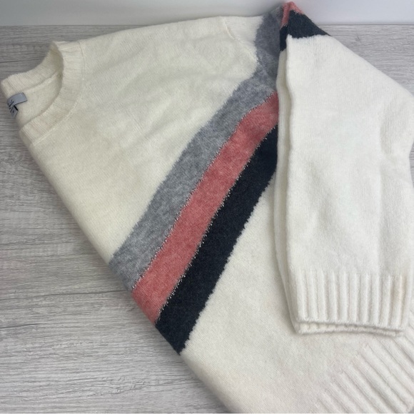 Rails Aura Wool + Cashmere Sweater In Ivory Chevron, Medium, NWOT - Picture 11 of 12
